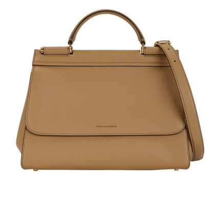 Sicily Top Handle Bag, &pound;695, Handbags, Beige, Leather, Front view